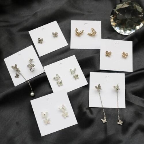 Fashion Butterfly Crystal Drop Earrings for Women Cute Zircon Wild Fairy Butterfly Female Pendant Earrings Jewelry