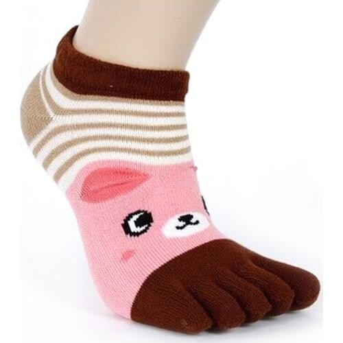Five Finger Toe Socks Cotton Polyester Winter Funny Socks Fashion 3D Animal Zoo Cute Cartoon Breathable For Girls Women Female