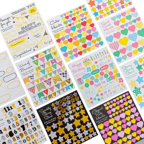 1 Sheet Kawaii Geometric Diary Stickers Decoration DIY Diary Scrapbooking Label Child Toy Stickers Gift Stationery Supplies