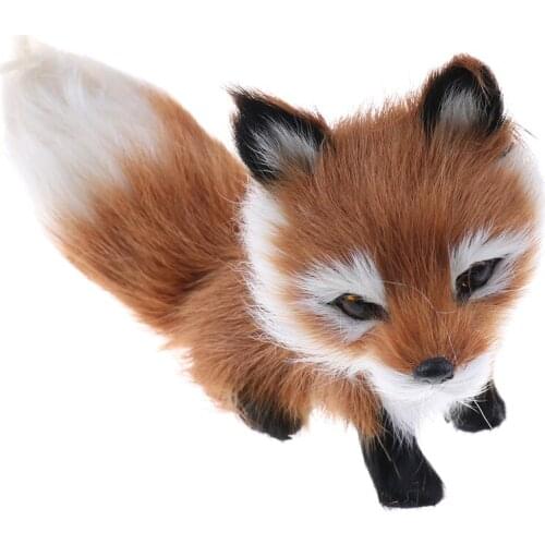 1PCS mini squatting fox model Small simulation fox toy wedding birthday gift 12*6*8.5cm