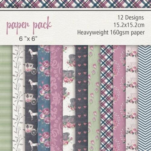 12Sheet 6"X6" Heart Patterned Paper Pad Scrapbooking Paper Pack Handmade Craft Paper Diy Background Pad