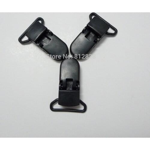25pcs 1" 25mm Wide B5 BLACK Color Kam Plastic Pacifier Clips