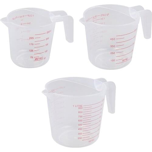 250/500/1000ML Plastic Measuring Cup Jug Pour Spout Surface Kitchen Tool Supplies Cup With Graduated