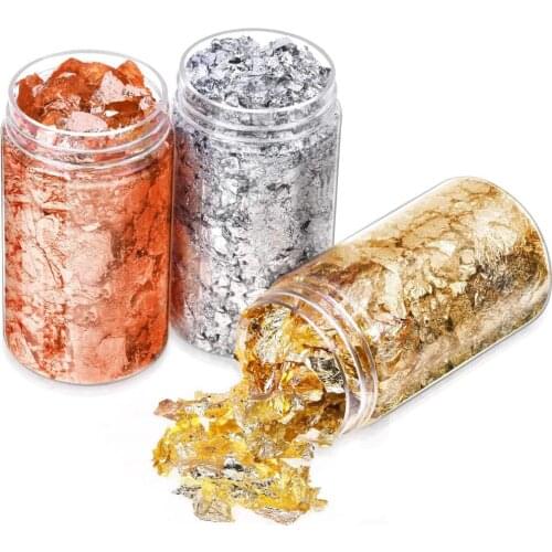 3/5g Glitters Gold Leaf Flake Resin Mold Fillings Art Decoration Gold Foil Filling Materials Gilding Decor Jewelry Making Tool