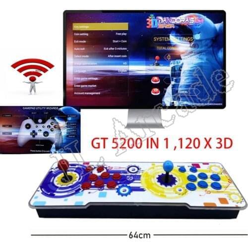 3D WIFI Pandora Saga GT 5200 IN 1 Save Function Multiplayer Joysticks Arcade Pandora Box Retro Game Console Cabinet 4 Players