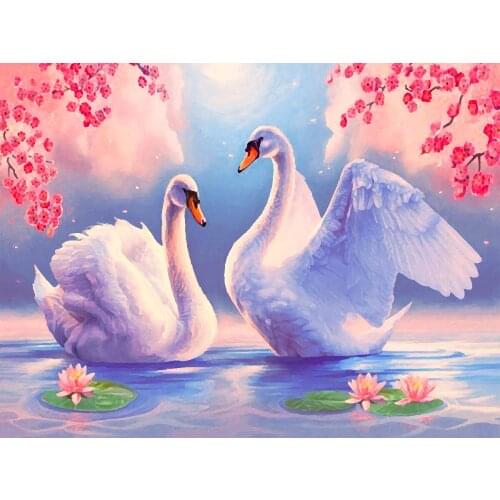 5D DIY diamond painting round diamond embroidery white swan mosaic animal for sale embroidery home decoration gifts