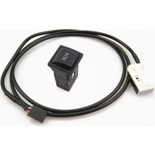 RCD310 RCD510 RNS315 Car AUX Audio Switch Interface Adapter IN Socket With Cable Harness For Golf 5 MK5 6 MK6 Rabbit Scirocco