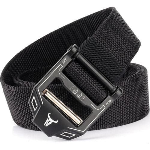 Black Nylon Men Belt Tactical Designer Belt Durable Metal Buckle Straps Adjustable Military Equipment Outdoor Sports Accessories