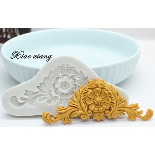 Flower European Lace Silicone Mold For Baking border fondant cake molds soap chocolate mould for the kitchen baking FM788