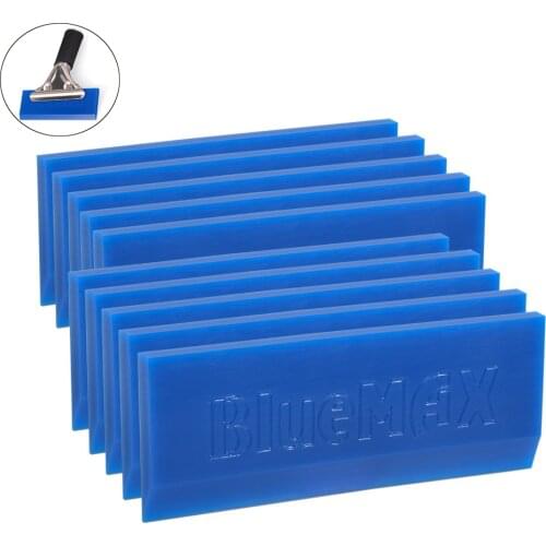 FOSHIO 5/10PCS BLUEMAX Soft Rubber Blades for Vinyl Window Tint Handle Squeegee Carbon Fiber Film Cover Water Ice Snow Scraper