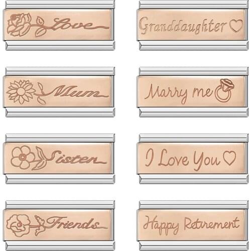 Hapiship 2021 Original Daisy Fashion Rose Flower Friend Love Mum Charm Fit 9mm Bracelet Stainless Steel Links DIY Jewelry DJ251