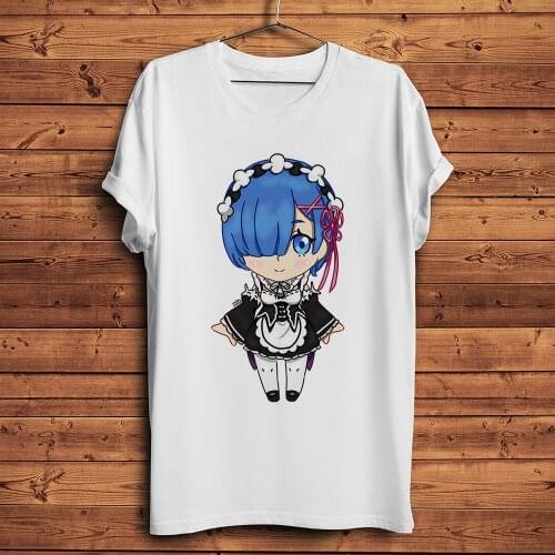 Kawaii ACGN Waifu chibi Rem Anime t shirt Men new Casual Tshirt homme Re Life in different world from zero Streetwear Unisex Tee