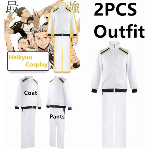 Haikyuu Cosplay Jacket Anime Volleyball Sportswear Karasuno Nekoma Aoba Johsai Fukurodani Inarizaki High School Uniform Costume