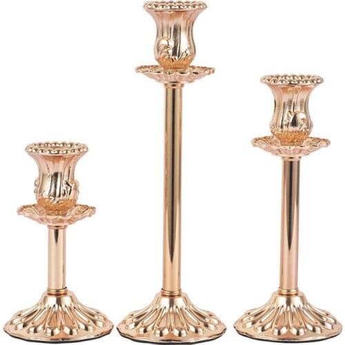 IMUWEN Metal Candle Holder Delicate Candle Stand Fashion Wedding Exquisite Candlestick Table Home Decor IM736