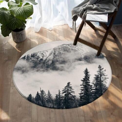 Fashion forest bedroom carpet conifer circular living room area carpet Wushan floor carpet