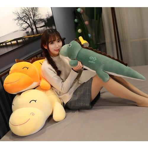 Stuffed Animal Alligator Plush Toy Simulation Crocodile Dolls Ceative Pillow For Children Brinquedos Big Stuffed Toys BK50MR
