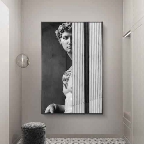 David Statue Canvas Painting Posters and Print Cuadros Wall Art Black and White Pictures for Living Room Modern Home Decor