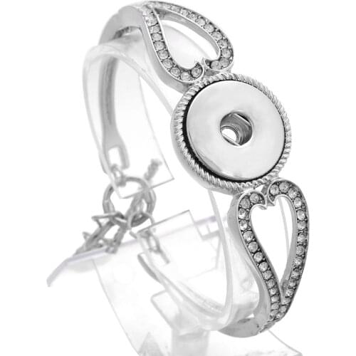 Newest Snap Button Bracelet&Bangles Silver Plated Bracelet Charm Bracelets 18mm Snap Buttons Jewelry