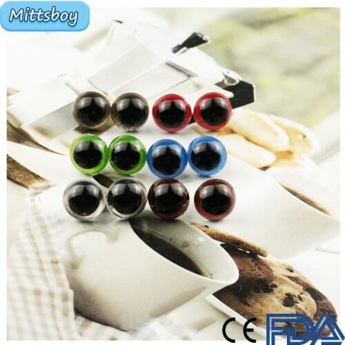 New 100Pcs/set DIY Simulation eye cartoon eye Screws Black Bean Nose Round Mushroom Eyes Needle Felting for Teddy Bears Doll Toy