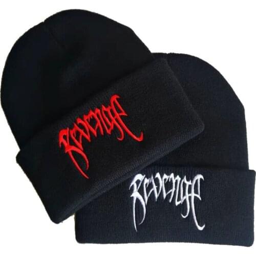 2021 New Revenge letter embroidery knitted hat men winter skull hat women casual and versatile warm hip-hop beanie knitted hat