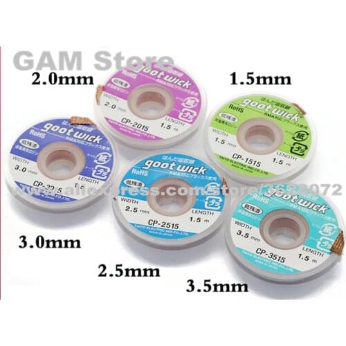 Desoldering Wire GOOT Wick Dispenser Tin Suction Wire Braid For Precision PCB RMA Tin Remove CP-2015 3015/1515/2515/3515