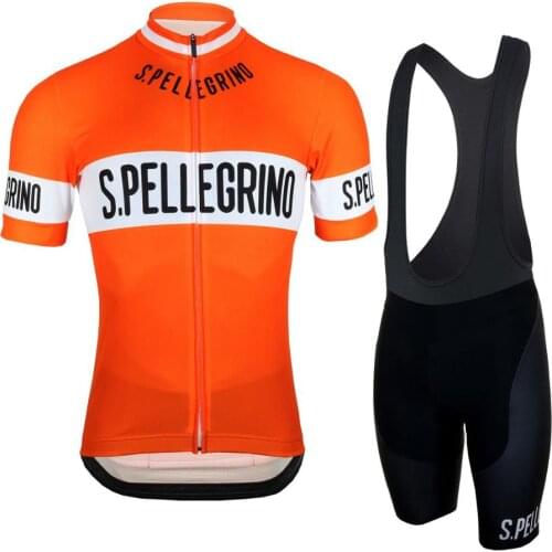 Retro Orange Classical Short Sleeves Bib Cycling Set OSCROLLING