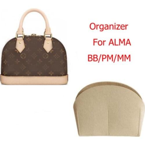 Fits For Alma BB Insert Bags Organizer Makeup Handbag Organize Travel Inner Purse Portable Cosmetic base shaper Shell organizer