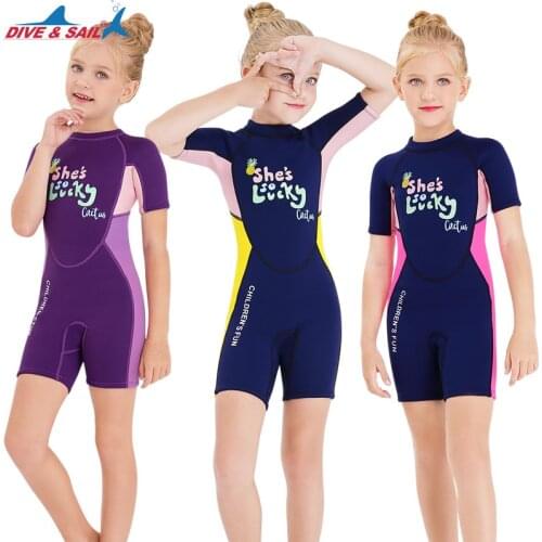 Spearfishing Wetsuit For Swimming neoprene Surfing Suits For girl Rash Guard Swimwear Diving Suit short sleeve Surf Wetsuit