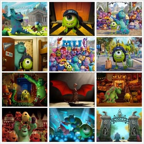Disney Movie Poster 5d Diy Diamond Painting Monsters University Cartoon Animal Diamond Mosaic Cross Stitch Kits Home Decor Gift