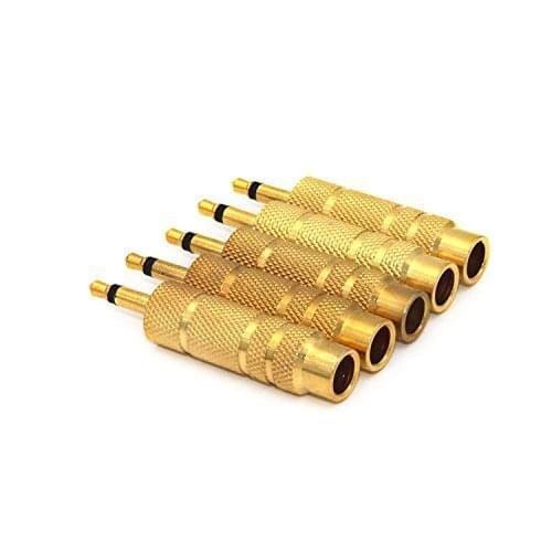 10pcs Gold plated 6.35mm (1/4 Inch) Jack female to Mono 3.5mm male Plug Adaptor