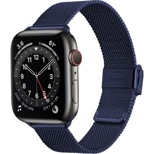 Stainless Steel Mesh loop for apple watch 6 se 44mm 40mm band series 5 4 strap for iwatch 3 42mm 38mm bands Replacement correa