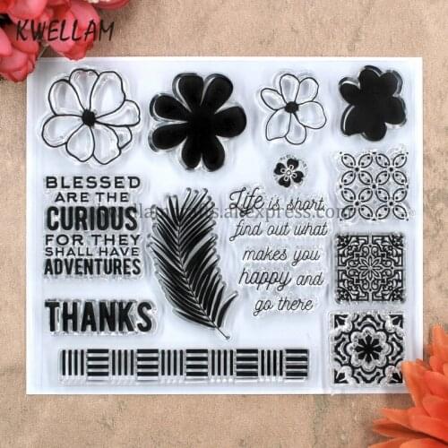THANKS Flowers Scrapbook DIY photo cards rubber stamp clear stamp transparent stamp 10.5x12.5cm KW8031507