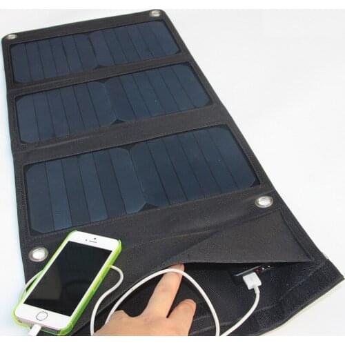 Sunpower 21W Solar Power Panel Charger Dual USB Foldable Portable for Smartphone Outdoor Activities Lighting Use Free Shipping