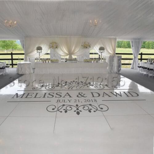 Wedding Dance Floor Vinyl Decal Custom Name & Date Wall Stickers Wedding Signs Window Door Personalized Removable Mural DIYZW420
