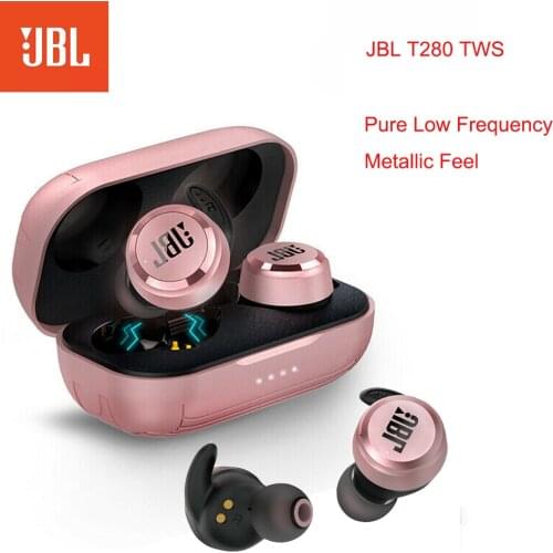 JBL T280 TWS Bluetooth Wireless Earbuds HARMAN Sports Mini Bluetooth Headsets Wireless Earbuds With Charging Case Microphone