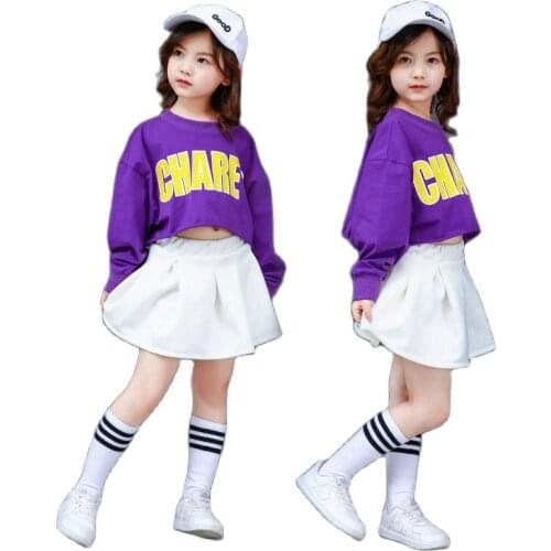 Cheerleader Uniform Hip Hop Dance Clothes Summer Festival Clothing Stage Costume Rave Outfit Jazz Dancewear Purple Shorts