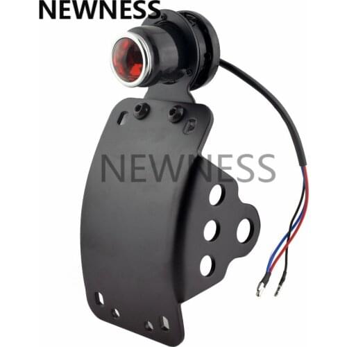 Universal Motorcycle Side Mount Tail Light w/ License Number Plate Bracket For Harley Sportsters Chopper Bobber Rear Stop Light