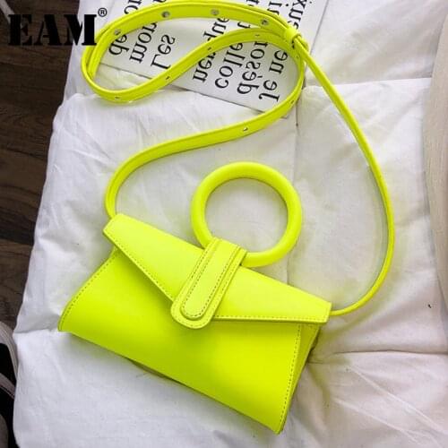 [EAM]Womens Single Shoulder Crossbody Bag All-match Flap 2021 Casual Laides Mini Portable Handbag Chic Chest Waist Bag HE951