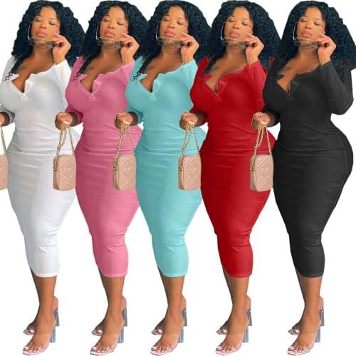Plus Size XL~4XL Red Women Long Dress Full Sleeve Bodycon Party Night Clubwear Clothes Ladies Birthday Chic Vestidos Fall
