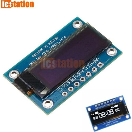 0.91 Inch SPI 128x32 White OLED LCD Display DIY Module SSD1306 Driver IC DC 3.3V-5V Compatible For Arduino
