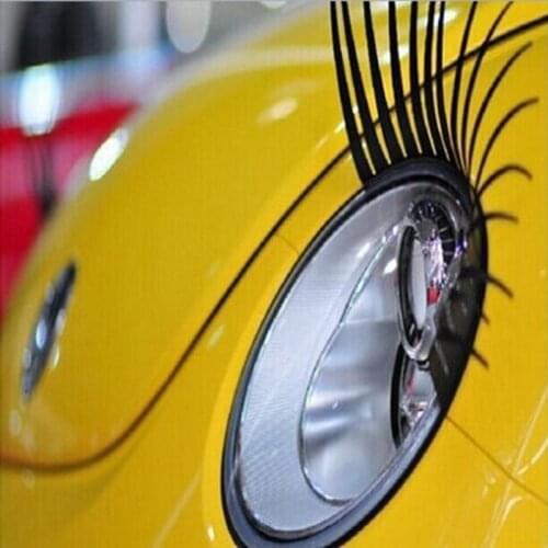 1 Pair Free Shipping Auto Eyelashes Fashion Car Eyelashes AB Logo Stickers Lashes Decal Accessories Stereo Car Stickers