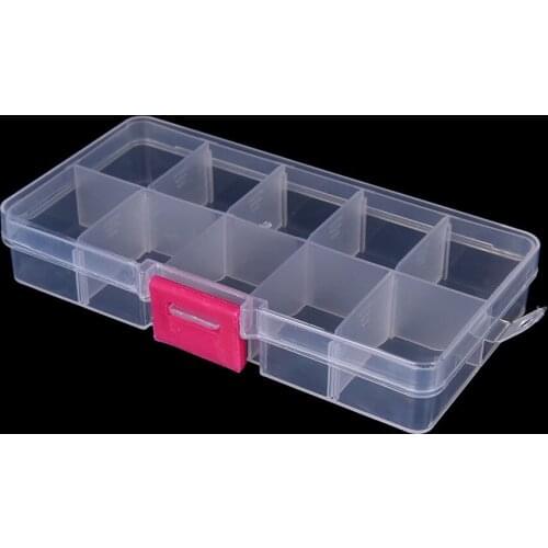 10 Slots Compartment Jewelry Packaging Boxes Custom Plastic Beads Storage Jewelry Package Display Box hot selling