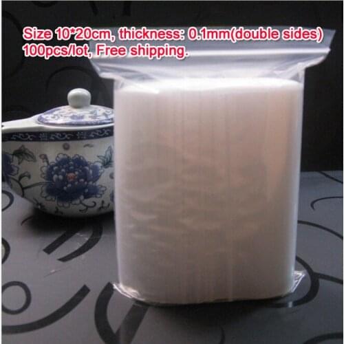 100pcs/lot high quality Transparent PE Zip Lock jewelry Gift Packaging Bags, 10*20cm clear plastic bags for clothing storage