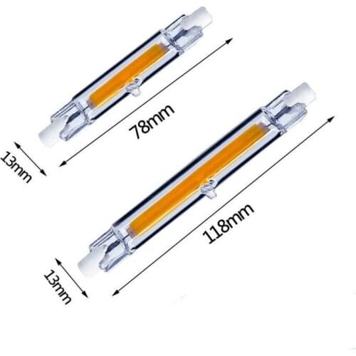 110V-220V 5W 10W Dimmable ABS LED Bulb Tube R7S COB Fluorescent Lamp 118mm Glass Floodlight Lamp Tube Replacement Halogen Lamp