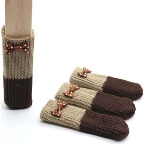 16 Pcs/lot Bowknot Pattern Chair Leg Cover Home Slim-leg Table Protector Bedroom Door Handle Protector Mute Protective Sleeve