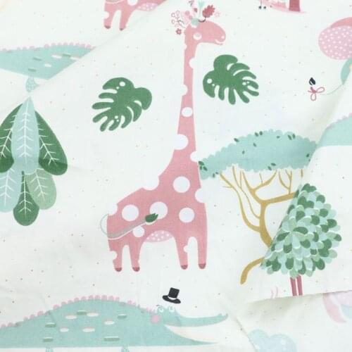 160CM*50CM Green cartoon giraffe Cotton Fabric Patchwork baby Quilting bedding Sewing Clothing Needlework DIY Material cloth
