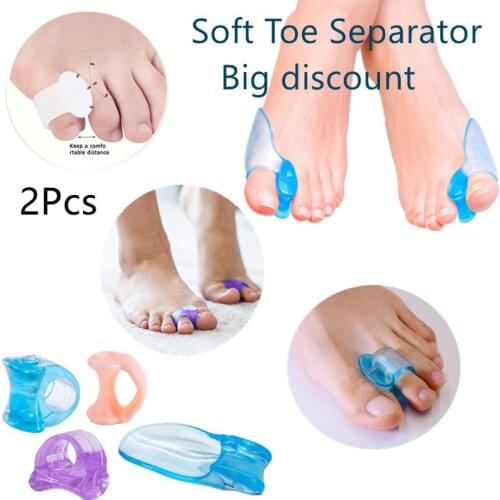 2pcs Foot Care Relieve Toe Pain Bunion Hallux Valgus Correctors Hiking Outdoor Household Comfortable Blue Soft Toe Separator