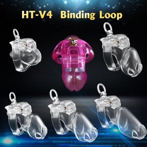 2021 HT-V4 Binding Loop Penis Ring Cock Dick Cage Male Chastity Device Belt Fetish BDSM Bondage Kit Sex Toys For Men Adult Games