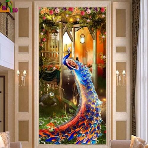 Diamond painting animal peacock full diamond living room stick Diamond Cross Stitch hand embroidered pearl embroidery birthday