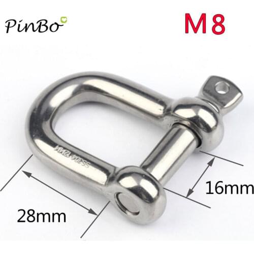 M8 ,2pcs 100% stainless steel 304 D-type dee shackle , High quality antirust shackle , sus304 m8 dee shackle